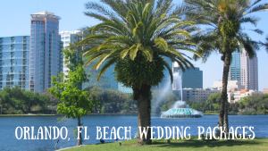 Photo of downtown Orlando that says Orlando FL Beach Wedding Packages